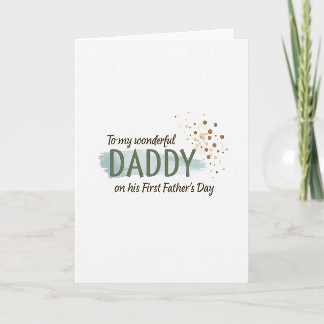 Salbeigrüne Daddy-First-Card Karte (Vorderseite)