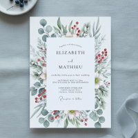 Salbeigrüne Eisige Kiefer Winterhochzeit