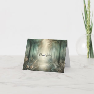 Salbeigrüne Enchanted Forest Radiance Hochzeit Dankeskarte