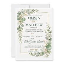 Salbeigrüne Eukalyptus-Hochzeitseinladung