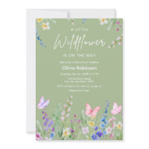Salbeigrüne Florale Ein Kleines Wildblumen-Baby-Sh