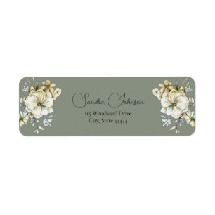 Salbeigrüne florale Hochzeitsetikette