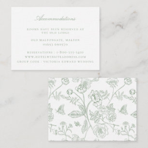 Salbeigrüne Florale Hochzeitsunterkünfte Begleitkarte