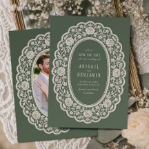 Salbeigrüne florale Vintage-Spitze klassische Hoch