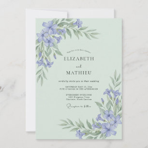 Salbeigrüne friedliche botanische Hochzeit Einladung