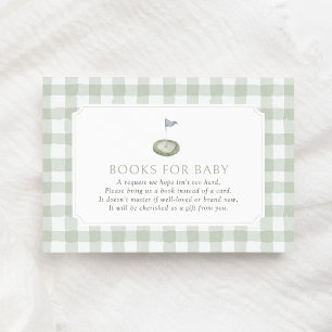 Salbeigrüne Gingham-Golf-Bücher für Baby Begleitkarte