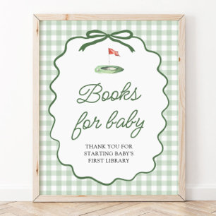Salbeigrüne Golf-Schleifen-Baby-Shower-Bücher für Poster