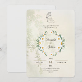 Salbeigrüne Hochzeits-Einladung | Elegant Modern Einladung