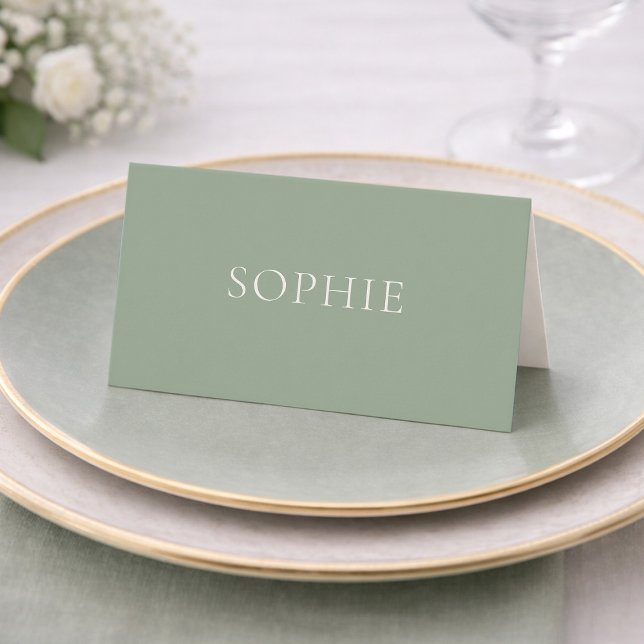 Salbeigrüne Hochzeitsplatzkarte  (Von Creator hochgeladen)