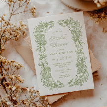 Salbeigrüne Hydrangeen-Hochzeitseinladung