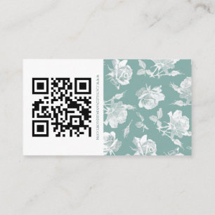 Salbeigrüne Kalligrafie-Schrift-QR-Info-Hochzeit Begleitkarte