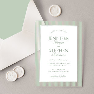 Salbeigrüne klassische Hochzeit Acryleinladungen