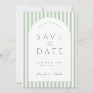 Salbeigrüne klassische Save-the-Date-Einladung Save The Date