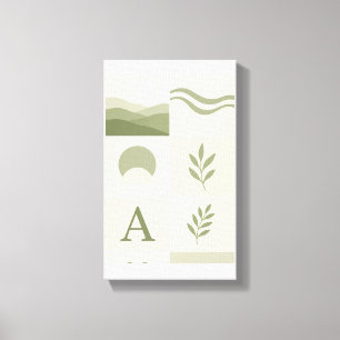 Salbeigrüne Minimalistische Abstrakte Wandkunst Leinwanddruck