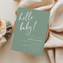 Salbeigrüne moderne Boho-Baby-Willkommensparty