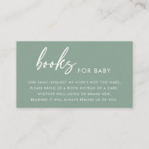 Salbeigrüne moderne Bücher für Baby Shower-Einschl