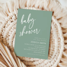 Salbeigrüne moderne minimalistische Babyparty
