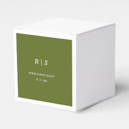 Salbeigrüne Monogramm-Hochzeitsgeschenkbox Geschenkschachtel