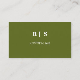 Salbeigrüne Monogramm-Hochzeitsplatzkarte Platzkarte