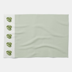 Salbeigrüne Monstera-Botanik-Dekoration Minimalist Geschirrtuch