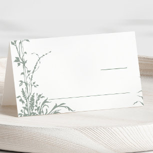 Salbeigrüne Romantische Botanische Gartenhochzeit Platzkarte