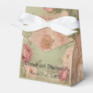 Salbeigrüne, Rosen und Spitze Hochzeitsgeschenkbox Geschenkschachtel