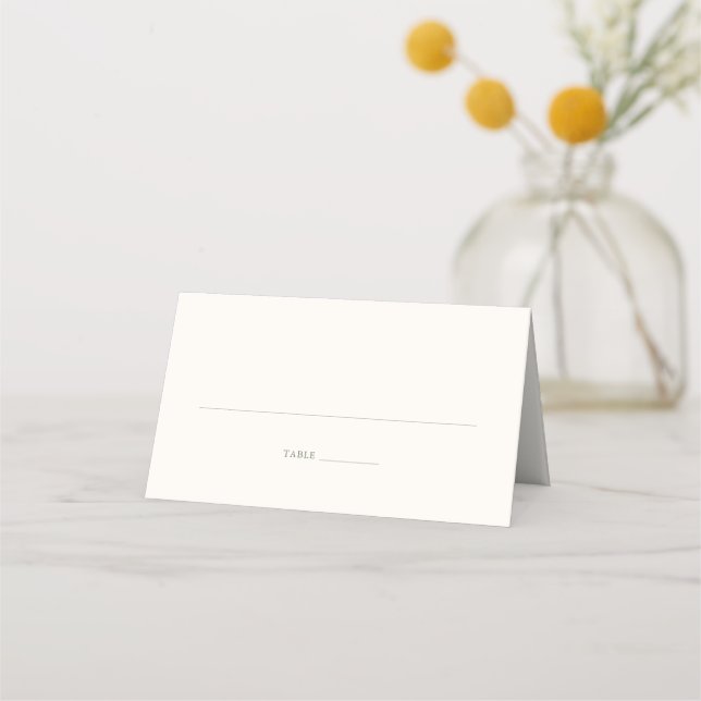 Salbeigrüne Rosenhochzeit  Platzkarte (Vorderseite)