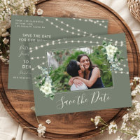 Salbeigrüne rustikale Lichter Blumen Hochzeit Term