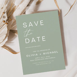 Salbeigrüne Save-the-Date-Einladung Elegantes Mini Save The Date