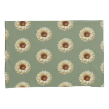 Salbeigrüne Sonnenblumen Blumen Kissenbezug Set