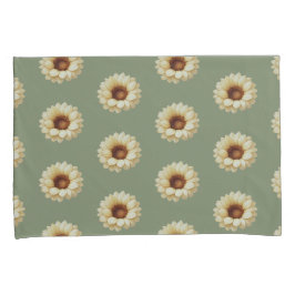 Salbeigrüne Sonnenblumen Blumen Kissenbezug Set