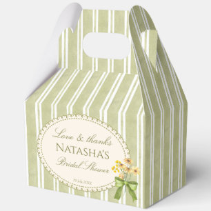 Salbeigrüne Streifen elegante Hochzeitsdusche-Gesc Geschenkschachtel