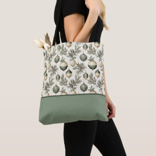 Salbeigrüne und goldene Ornamente Farbblock Tasche