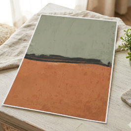 Salbeigrüne und verbrannt orangefarbene minimalist poster