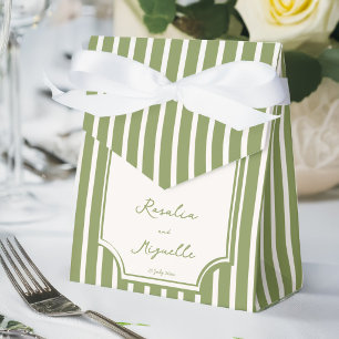 Salbeigrüne vintage Streifen Hochzeitsgunst indivi Geschenkschachtel