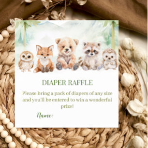 Salbeigrüne Waldwindel-Raffle-Baby-Shower-Karte Begleitkarte