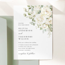 Salbeigrüne Weiße Florale Wasserfarbe Elegante Hoc