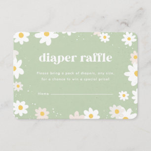 Salbeigrüne Windel-Raffle-Gänseblümchen Begleitkarte