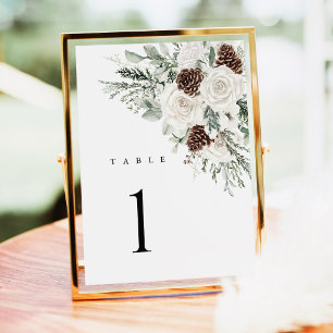 Salbeigrüne Winter-Blumen-Kiefer-Hochzeitstisch-Nu
