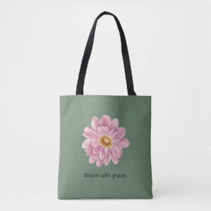 Salbeigrüner Blumen-Tote Tasche