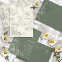 Salbeigrüner Botanischer Gartendaisy-Hochzeit