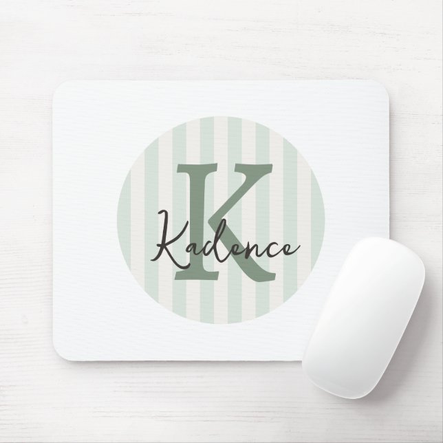 Salbeigrüner Holzkohle benutzerdefiniertes gestrei Mousepad (Mit Mouse)