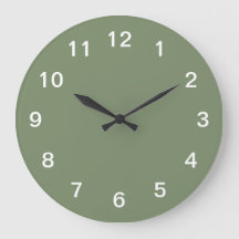Salbeigrüner minimalistischer Acryl-Wanduhr