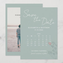 Salbeigrüner minimalistischer Chic Save The Date