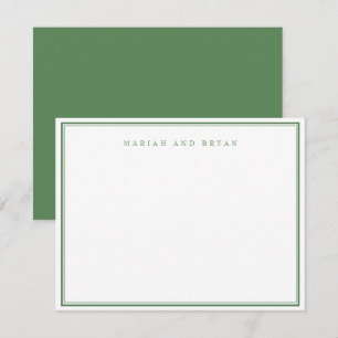 Salbeigrüner minimalistischer eleganter Rahmen für Mitteilungskarte