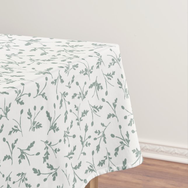 Salbeigrüner moderner Farmhouse-Daisy-Buds-Muster Tischdecke (Beispiel)
