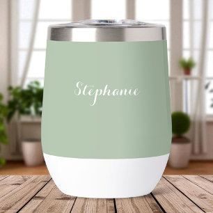 Salbeigrüner Name Moderne elegante Monogramm Boho