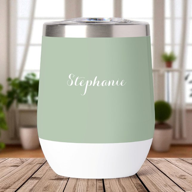 Salbeigrüner Name Moderne elegante Monogramm Boho (Von Creator hochgeladen)