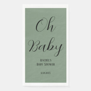 Salbeigrüner Oh Baby Schriftzug Süße moderne Babyp Serviette