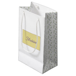 Salbeigrüner Olivenzweig Monogramm Name Kleine Geschenktüte